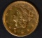 1852 $1 GOLD LIBERTY  UNC PL