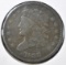 1833 HALF CENT, F/VF