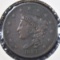 1837 LARGE CENT XF