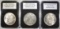 LOT OF 3 UNCIRCULATED MORGANS: