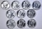 10-BU MERCURY DIMES: (9) 1942 & (1) 1945-S