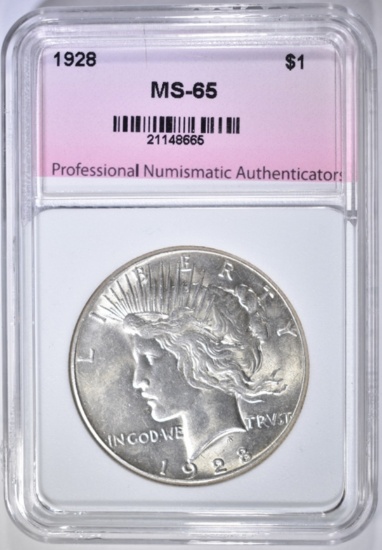 1928 PEACE DOLLAR, PNA GEM BU