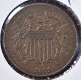 1871 2 CENT PIECE XF