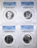 4-1966 SMS KENNEDY HALF DOLLARS, PCGS SP-66