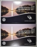 2017 & 18 U.S SILVER PROOF SETS ORIG PACKAGING