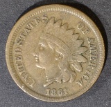 1861 INDIAN CENT  VF/XF