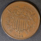 1864 TWO CENT PIECE  UNC