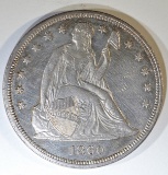 1860 SEATED LIBERTY DOLLAR  UNC  OLD CLEANING