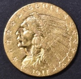 1911 $2.5 GOLD INDIAN  BU