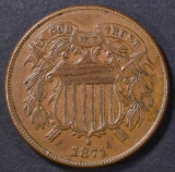 1871 2-CENT PIECE XF+