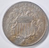 1872 SHIELD NICKEL XF/AU