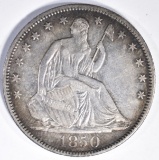 1850-O SEATED HALF DOLLAR, CH BU