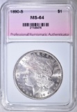 1890-S MORGAN DOLLAR, PNA CH/ GEM BU