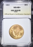 1932 $10 GOLD INDIAN  OBCS GEM BU+