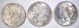 2-1921 MORGAN & 1-1923 PEACE BU SILVER DOLLARS