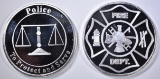 POLICE & FIRE DEPT. ONE OUNCE .999 SILVER ROUNDS