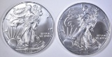 2-GEM BU 2019 AMERICAN SILVER EAGLES