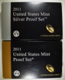 2011 CLAD & 2011 SILVER PROOF SETS IN BOXES/COA
