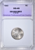 1903 LIBERTY V NICKEL, APCG GEM BU