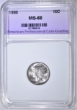 1936 MERCURY DIME, SUPERB GEM+ BU