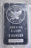 FIVE OUNCE .999 SILVER BAR SUNSHINE MINT