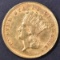 1878 $3 GOLD INDIAN PRINCESS  CH BU