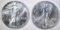 1991 & 93 AMERICAN SILVER EAGLES