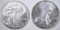 2001 & 2002 AMERICAN SILVER EAGLES