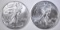 2-GEM BU 2011 AMERICAN SILVER EAGLES