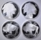 4-INDIAN/BUFFALO ONE OUNCE .999 SILVER ROUNDS