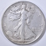 1921 WALKING LIBERTY HALF DOLLAR  XF