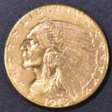 1913 $2.5 GOLD INDIAN CH/GEM BU