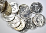 BU ROLL OF 1942-P SILVER JEFFERSON WAR NICKELS,