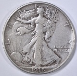 1938-D WALKING LIBERTY HALF DOLLAR, VF