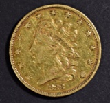 1838-C $5 GOLD LIBERTY XF MARK ON REV