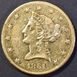 1861 $10 GOLD AU