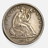 1867-S SEATED HALF DOLLAR ORIG AU