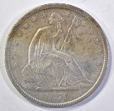 1870-S SEATED HALF DOLLAR, AU