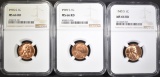 3-S MINT WHEAT CENTS 40, 49, & 55 NGC MS-66 RD