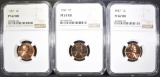 3-1957 LINCOLN CENTS, NGC PF-67 RED