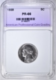 1938 JEFFERSON NICKEL, APCG SUPERB GEM PROOF