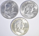 1949 P, D, S FRANKLIN HALF DOLLARS  CH BU