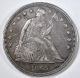 1865 SEATED LIBERTY DOLLAR  XF