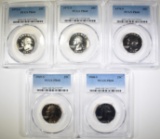 (5) PROOF WASHINGTON QTRS, ALL PCGS PR-68