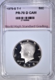 1979-S T-1 KENNEDY HALF WHSG PERFECT GEM PR DCAM