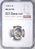 1948-S JEFFERSON NICKEL NGC MS-66 5FS