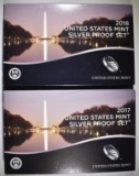 2017 & 18 U.S. SILVER PROOF SETS IN ORIG PACKAGING