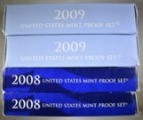 2-2008 & 2-2009 U.S. PROOF SETS ORIG PACKAGING