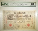 1910 1000 MARK  IMPERIAL BANK NOTE PMG 63 EPQ