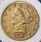 1886-S $5 GOLD LIBERTY HEAD